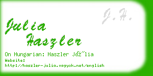 julia haszler business card